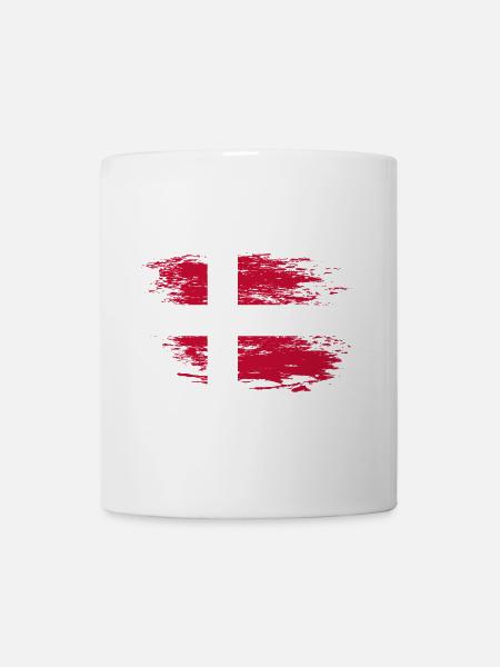 Dänemark Flagge used - Tasse - Weiß