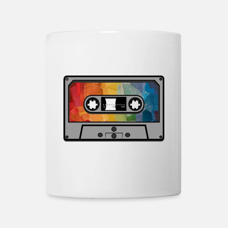 Cassette arc en ciel rétro - Mug blanc - blanc