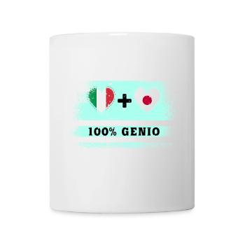 Italien und Japan 100% geniale Flagge - Tasse - Weiß - Vorne