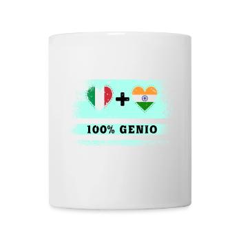 Italien und Indien 100% Genius Flagge - Tasse - Weiß - Vorne
