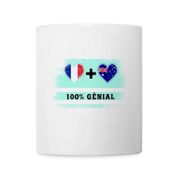 Drapeau France et Australie 100% génial - Mug blanc - blanc - Devant