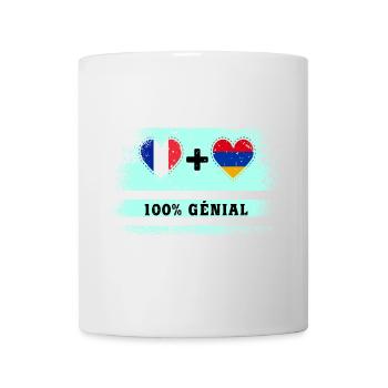 Drapeau de la France et de l'Arménie 100% génial - Mug blanc - blanc - Devant