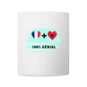 Drapeau France et Albanie 100% génial - Mug blanc - blanc - Devant