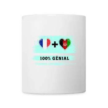 Flag France and Afghanistan 100% awesome - Mug - white - Front