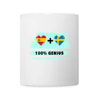 Spanien und Schweden Flagge 100% genial - Tasse - Weiß - Vorne