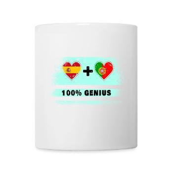 Espagne et Portugal 100% drapeau génie - Mug blanc - blanc - Devant