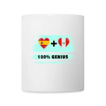Spanien und Peru Flagge 100% genial - Tasse - Weiß - Vorne