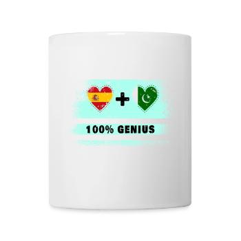 Spain and Pakistan flag 100% genius - Mug - white - Front