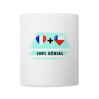 Drapeau France et Chili 100% génial - Mug blanc - blanc - Devant