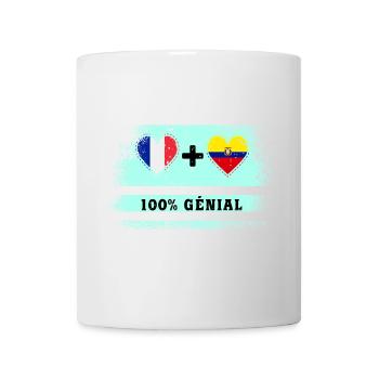 Drapeau France et Équateur 100% génial - Mug blanc - blanc - Devant