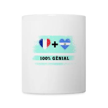 Flagge Frankreich und El Salvador 100% genial - Tasse - Weiß - Vorne
