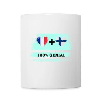 Flag France and Europe 100% awesome - Mug - white - Front