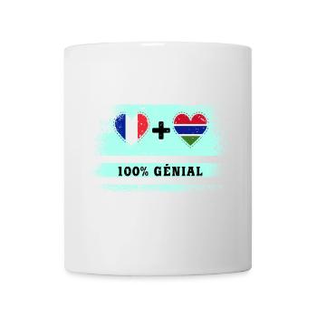 Drapeau de la France et de la Gambie 100% génial - Mug blanc - blanc - Devant