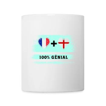 Drapeau France et Angleterre 100% génial - Mug blanc - blanc - Devant