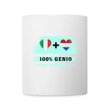 Italy and the Netherlands 100% genius flag - Mug - white - Front
