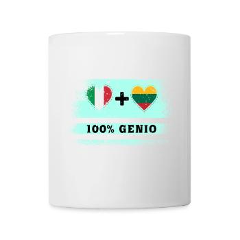 L’Italie et la Lituanie 100% drapeau de génie - Mug blanc - blanc - Devant