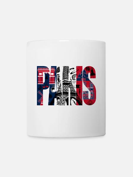 Collage Paris Eiffeltour - Tasse - Weiß