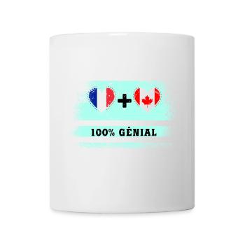 Drapeau France et Canada 100% génial - Mug blanc - blanc - Devant