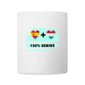 Spain and Hungary flag 100% genius - Mug - white - Front