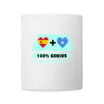 Spanien und Somalia Flagge 100% genial - Tasse - Weiß - Vorne