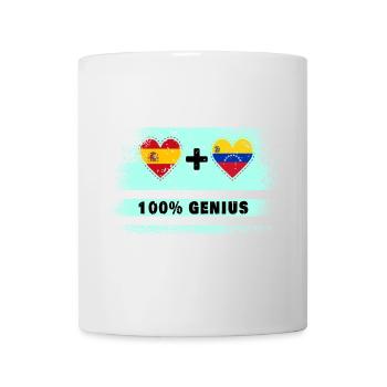 Spanien und Venezuela Flagge 100% genial - Tasse - Weiß - Vorne