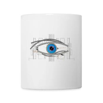 cool blue cyborg or robot eye - Mug - white - Front