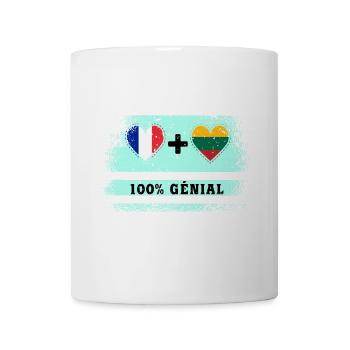 Drapeau France et Lituanie 100% génial - Mug blanc - blanc - Devant