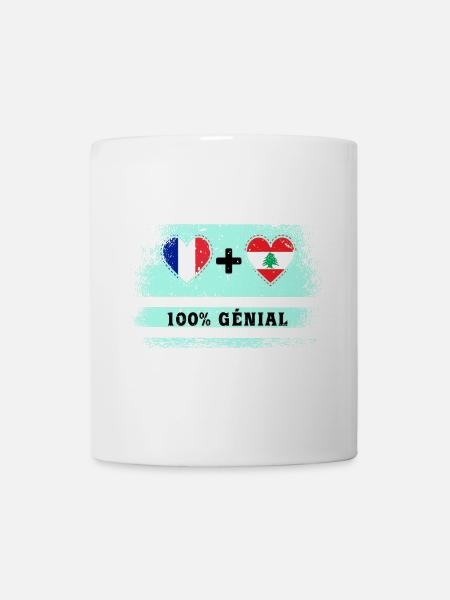 Drapeau France et Liban 100% génial - Mug blanc - blanc