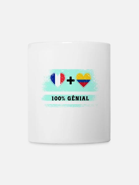 Drapeau France et Colombie 100% génial - Mug blanc - blanc
