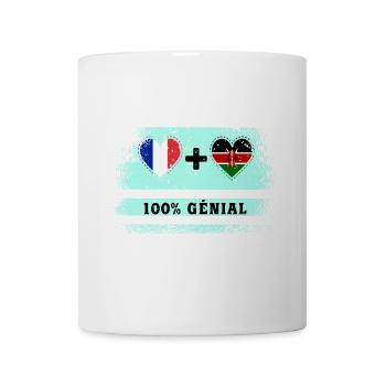 Drapeau France et Kenya 100% génial - Mug blanc - blanc - Devant