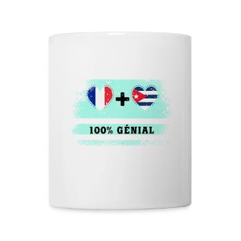 Flagge Frankreich und Kuba 100% genial - Tasse - Weiß - Vorne
