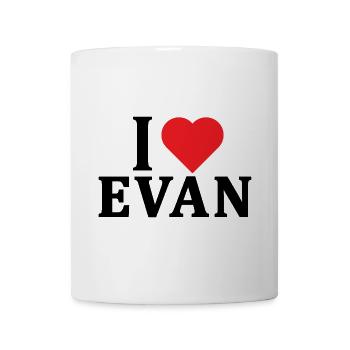 Ich liebe Evan T-Shirt Geschenkidee - Tasse - Weiß - Vorne