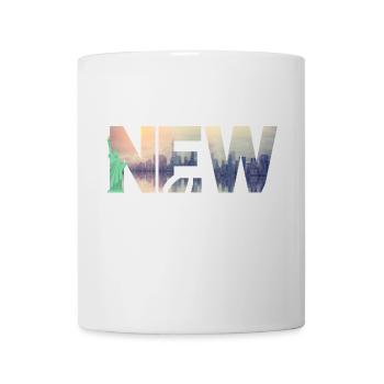 Texte en dégradé de la skyline de New York - Mug blanc - blanc - Devant