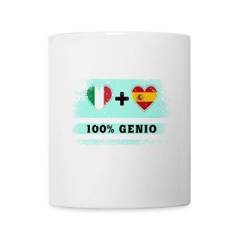 Italy and Spain100% genius flag - Mug - white - Front