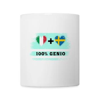 Italien und Schweden 100% geniale Flagge - Tasse - Weiß - Vorne