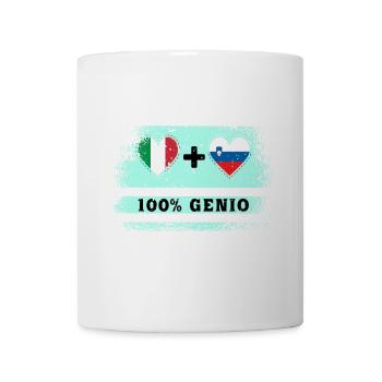 Italien und Slowenien 100% geniale Flagge - Tasse - Weiß - Vorne