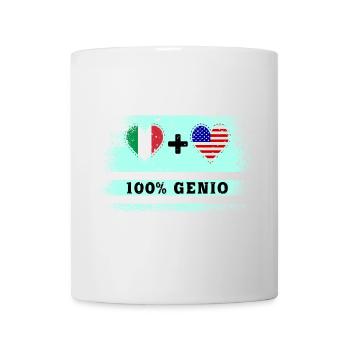 Italy and USA flag 100% genius - Mug - white - Front