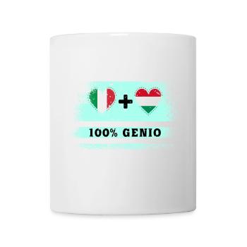Italien und Ungarn 100% geniale Flagge - Tasse - Weiß - Vorne