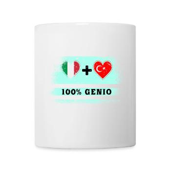 Italie et Turquie 100% drapeau de génie - Mug blanc - blanc - Devant