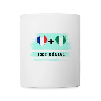 Drapeau France et Nigeria 100% génial - Mug blanc - blanc - Devant