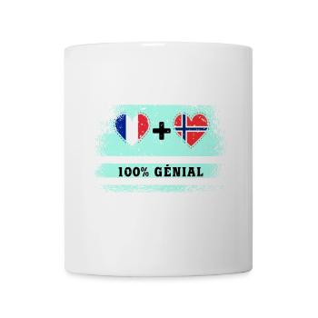 100% tolle Frankreich und Norwegen Flagge - Tasse - Weiß - Vorne