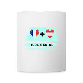 France et Autriche Drapeau 100% génial - Mug blanc - blanc - Devant
