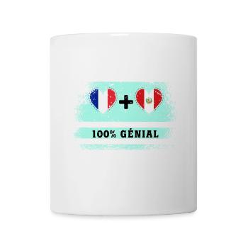 Drapeau France et Pérou 100% génial - Mug blanc - blanc - Devant