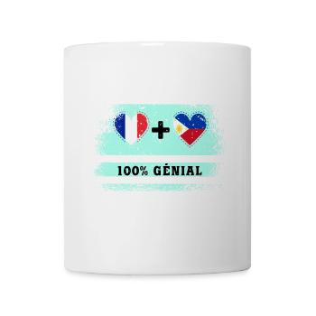 Flagge Frankreich und Philippinen 100% genial - Tasse - Weiß - Vorne