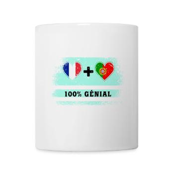 100% awesome France and Portugal flag - Mug - white - Front