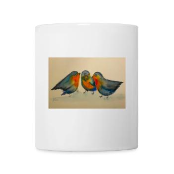 Three Robins Watercolor - Mug - white - Front