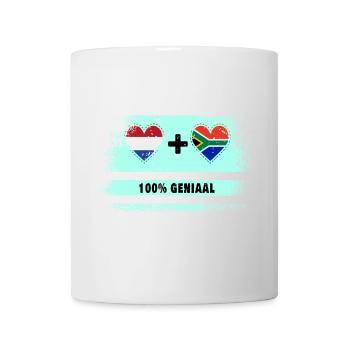 South Africa and the Netherlands 100% Genius flag - Mug - white - Front