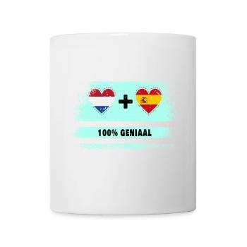 Spain and the Netherlands 100% Genius flag - Mug - white - Front