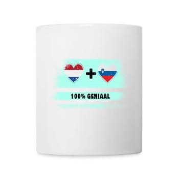 Slovenia and the Netherlands 100% Genius flag - Mug - white - Front