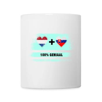 Slovakia and the Netherlands 100% Genius flag - Mug - white - Front